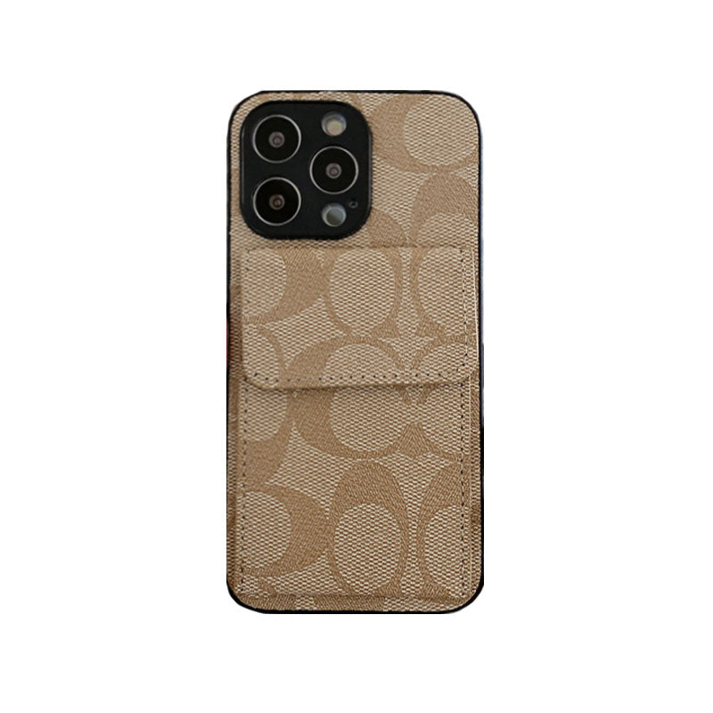 Classic iPhone Case With Wallet Dark Brown-HP240513