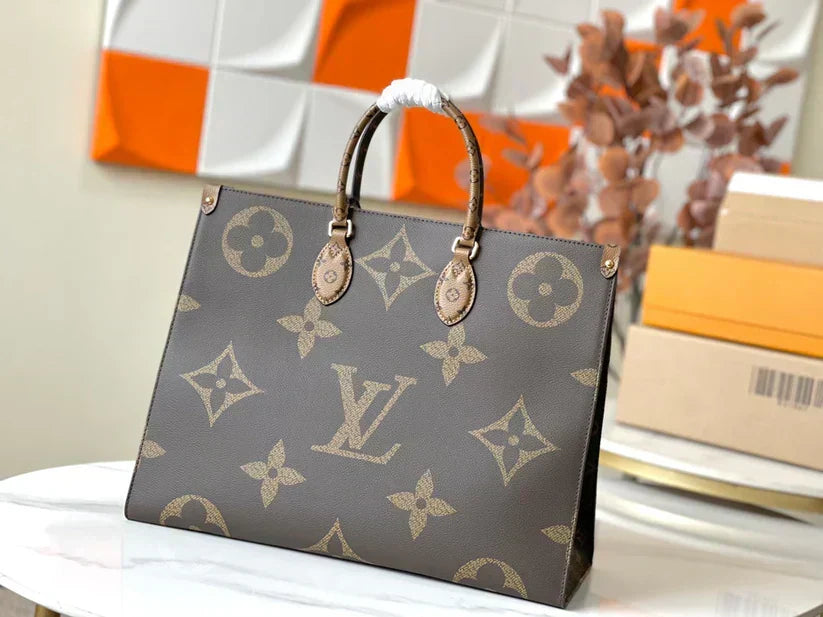 Luxe Monogram Leather Tote BagHandbag