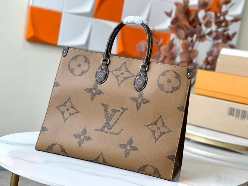 Luxe Monogram Leather Tote BagHandbag