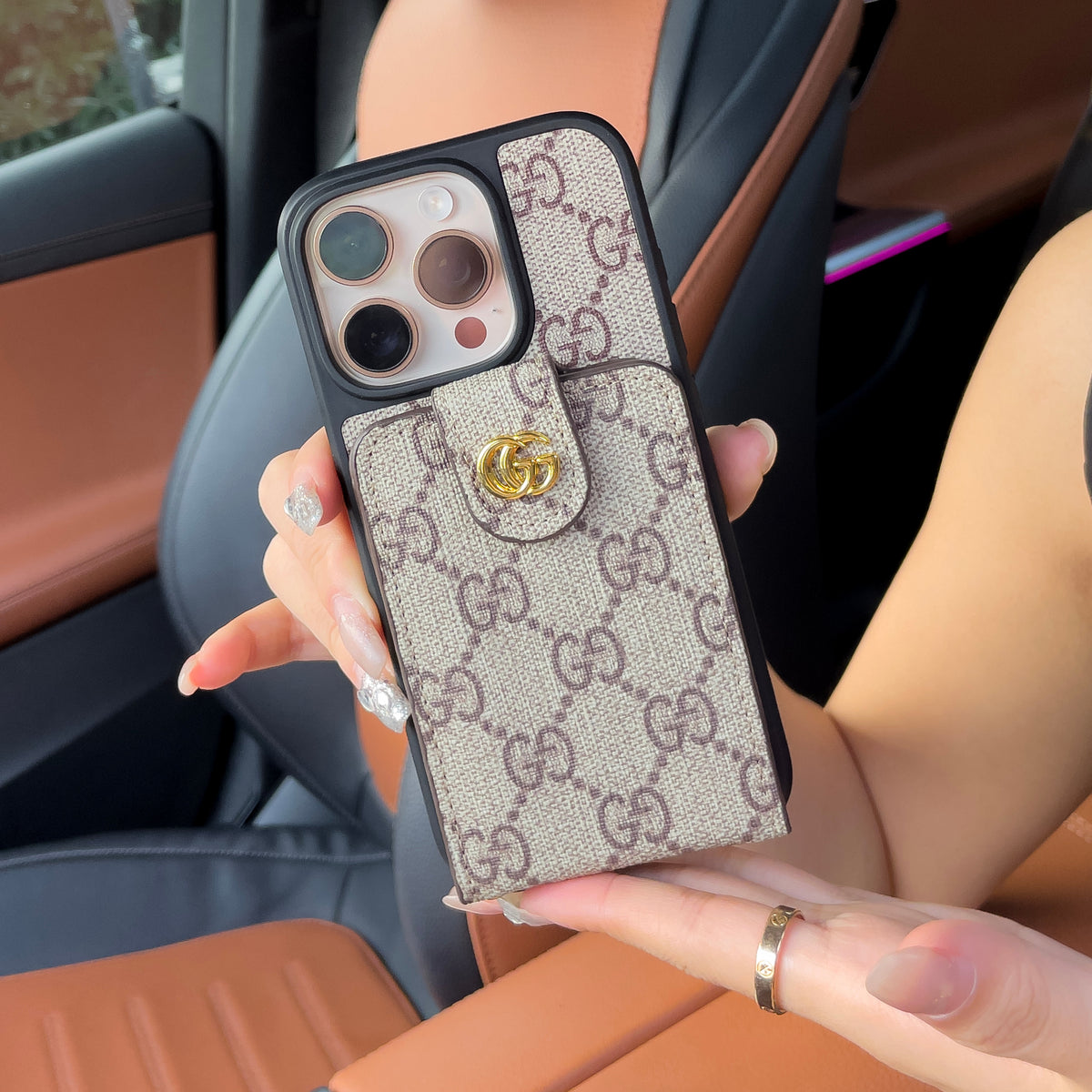 Luxury Crossbody iPhone Case with Card Holder & Strap