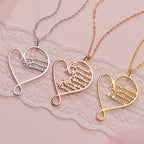 Sterling Silver Heart Shaped Multi Name Necklace