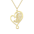 Sterling Silver Heart Shaped Multi Name Necklace