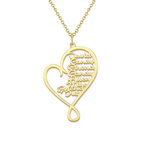 Sterling Silver Heart Shaped Multi Name Necklace