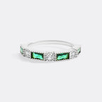 Personalized Round and Baguette Birthstone Ring