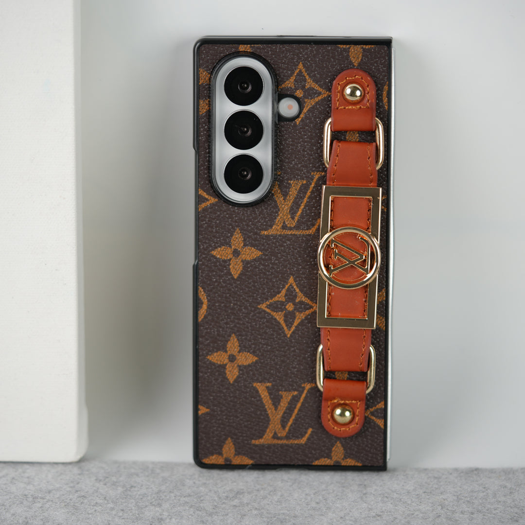 Luxury Brand Strap Holder Case For Samsung Z Fold 7-4
