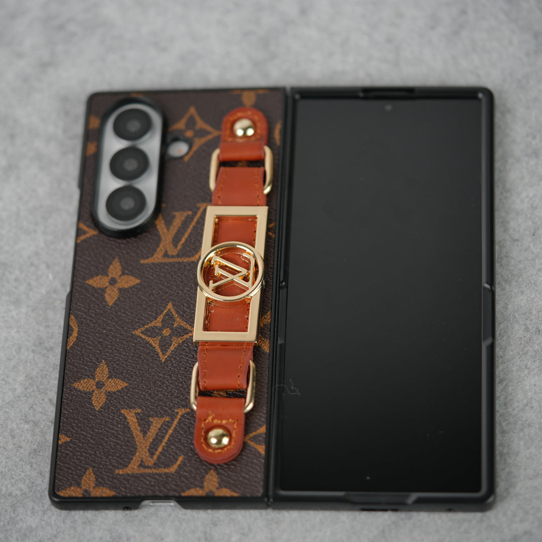 Luxury Brand Strap Holder Case For Samsung Z Fold 7-4
